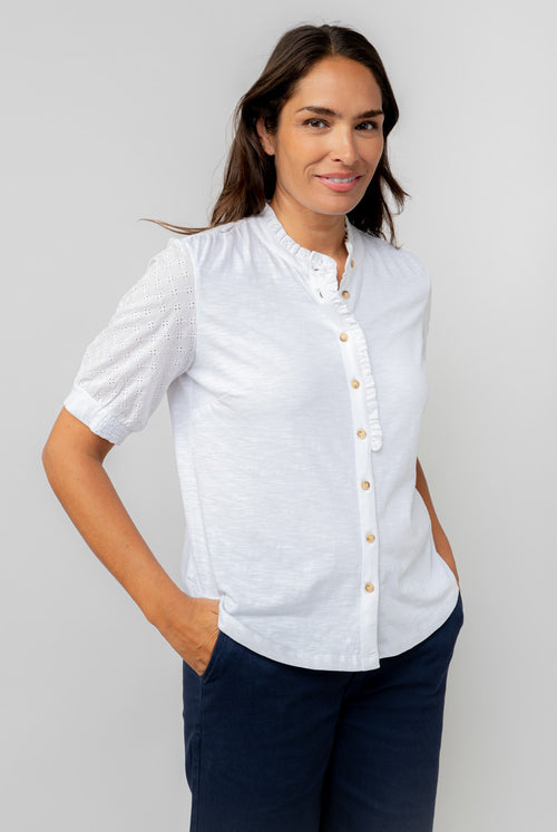 An image of the Lily & Me Ceris Broderie Blouse