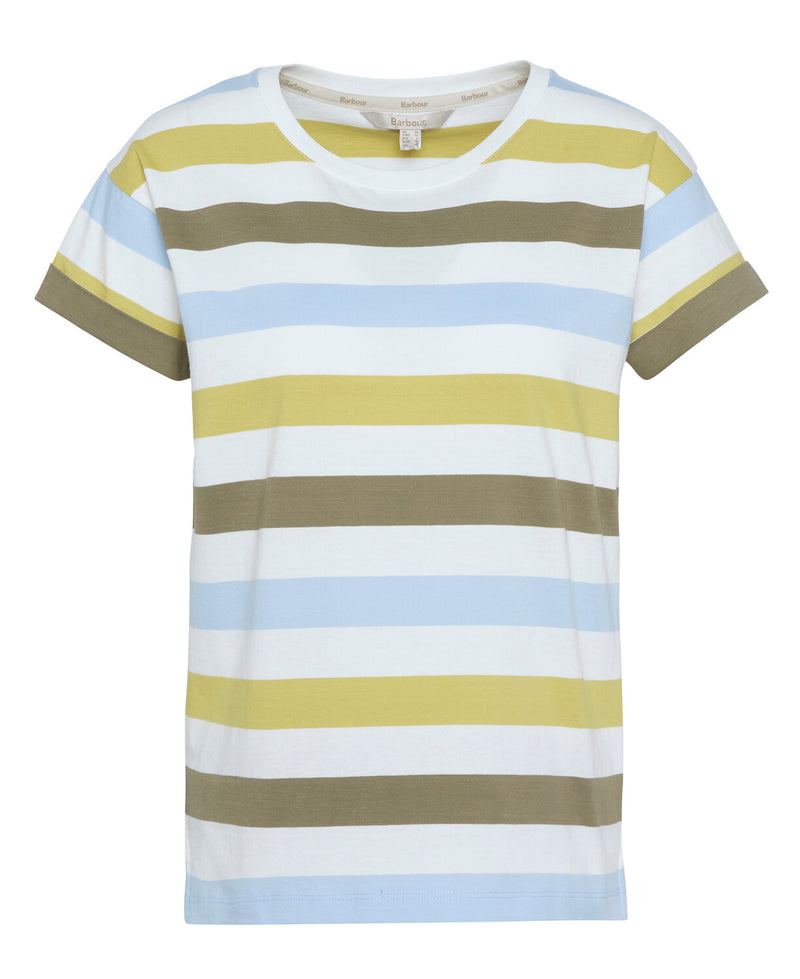 An image of the Barbour Lyndale Top in Limeade Stripe.