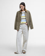 An image of the Barbour Lyndale Top in Limeade Stripe.