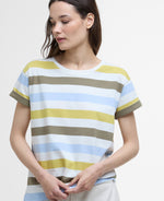 An image of the Barbour Lyndale Top in Limeade Stripe.