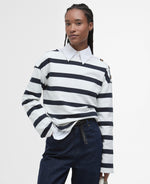 An image of the Barbour Caroline Sweater in Dark Navy Stripe.