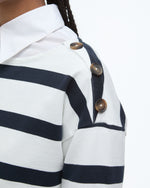 An image of the Barbour Caroline Sweater in Dark Navy Stripe.