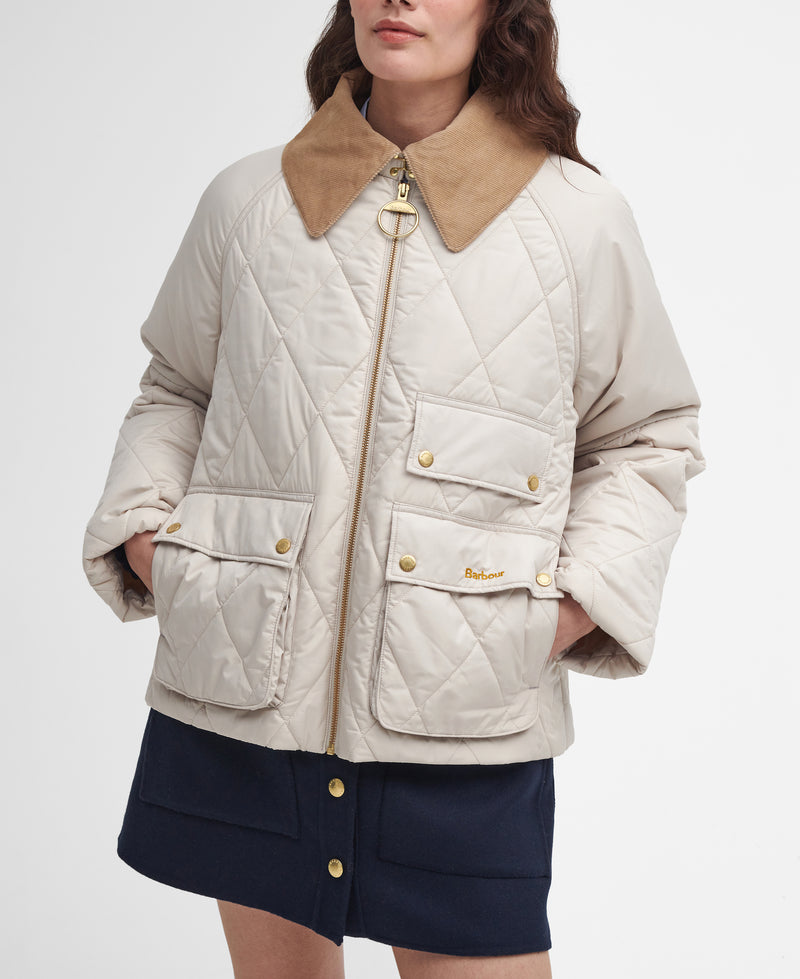 An image of the Barbour Milby Quilted Jacket in Oatmeal.