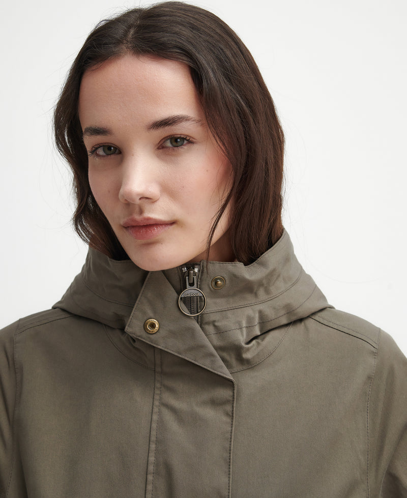 An image of the Barbour Bowlees Jacket in Winter.