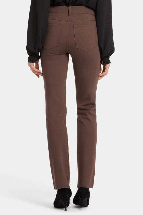 An image of the NYDJ Marylin Straight Trousers in Coffee Bean.