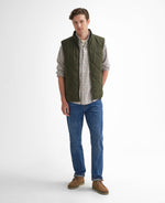 An image of the Barbour Hybrid Gilet in Olive.