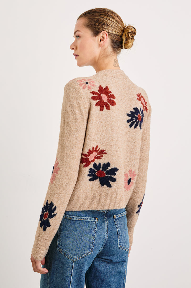 An image of the Rails Millie Cardigan in Mauve Meadow.