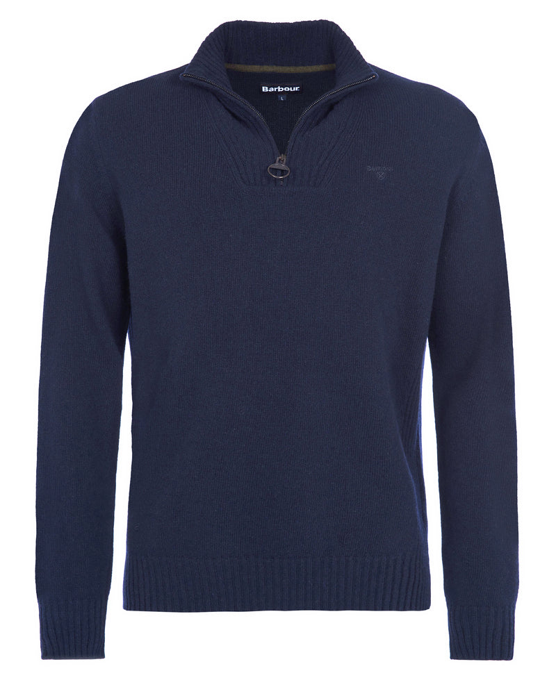 An image of the Barbour Essential Lambswool Half Zip in Navy.