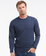 An image of the Barbour Essential Tisbury Crew Neck Jumper in Deep Blue.