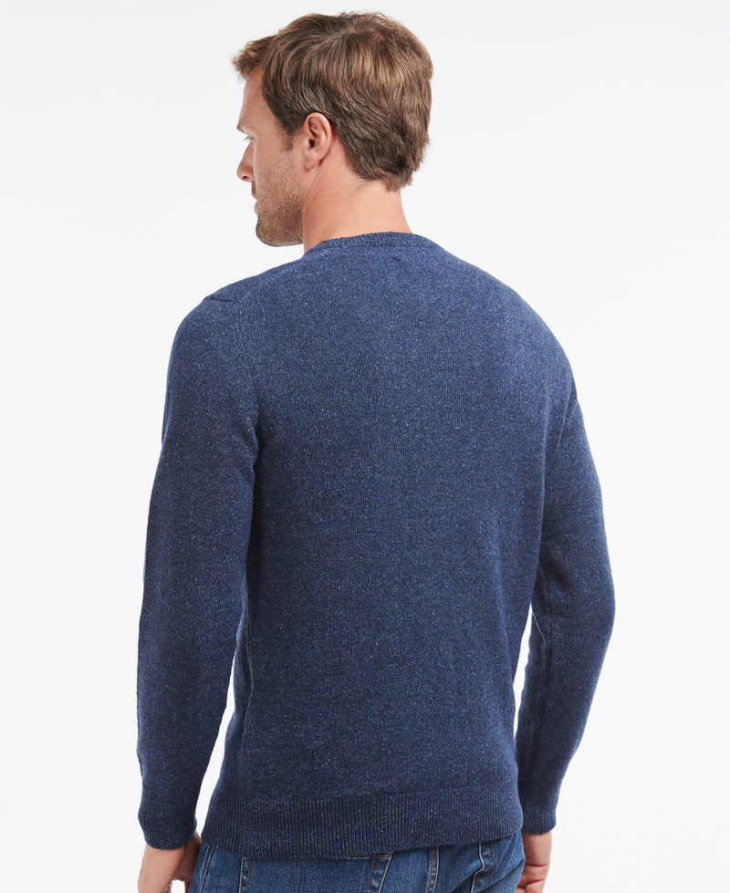 An image of the Barbour Essential Tisbury Crew Neck Jumper in Deep Blue.