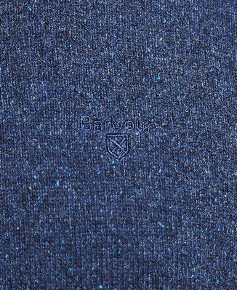 An image of the Barbour Essential Tisbury Crew Neck Jumper in Deep Blue.