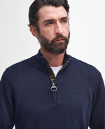 An image of the Barbour Cotton Half Zip Knit Sweater in Navy.