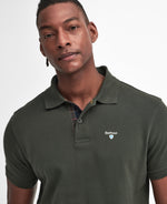 An image of the Barbour Tartan Pique Polo Shirt in Seaweed.