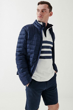 An image of the Crew Clothing Lightweight Lowther Jacket in Dark Navy.