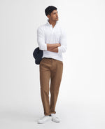 An image of the Barbour Sueded Tailored Trousers in Sandstone.