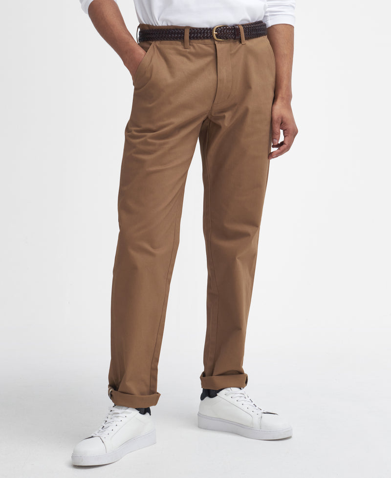 An image of the Barbour Sueded Tailored Trousers in Sandstone.