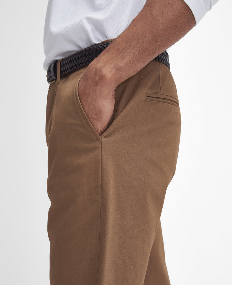 An image of the Barbour Sueded Tailored Trousers in Sandstone.