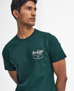 An image of the Barbour Script Graphic T-Shirt in Seaweed.