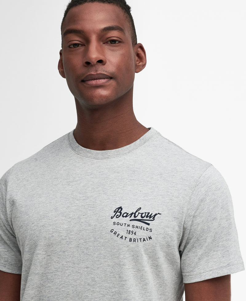 An image of the Barbour Script Graphic T-Shirt in Grey.