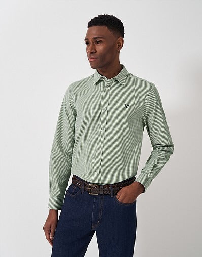 An image of the Crew Clothing Classic Micro Gingham Shirt