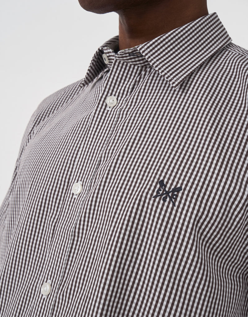 An image of the Crew Clothing Classic Micro Gingham Shirt