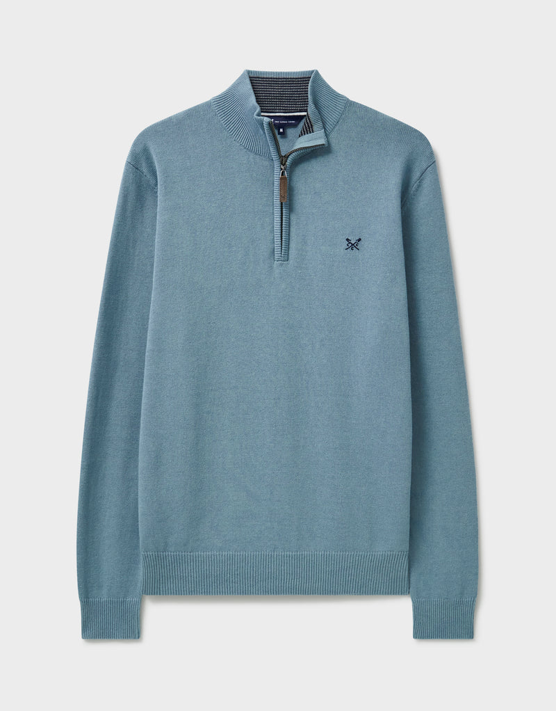 An image of the Crew Clothing Organic Cotton Half Zip Jumper