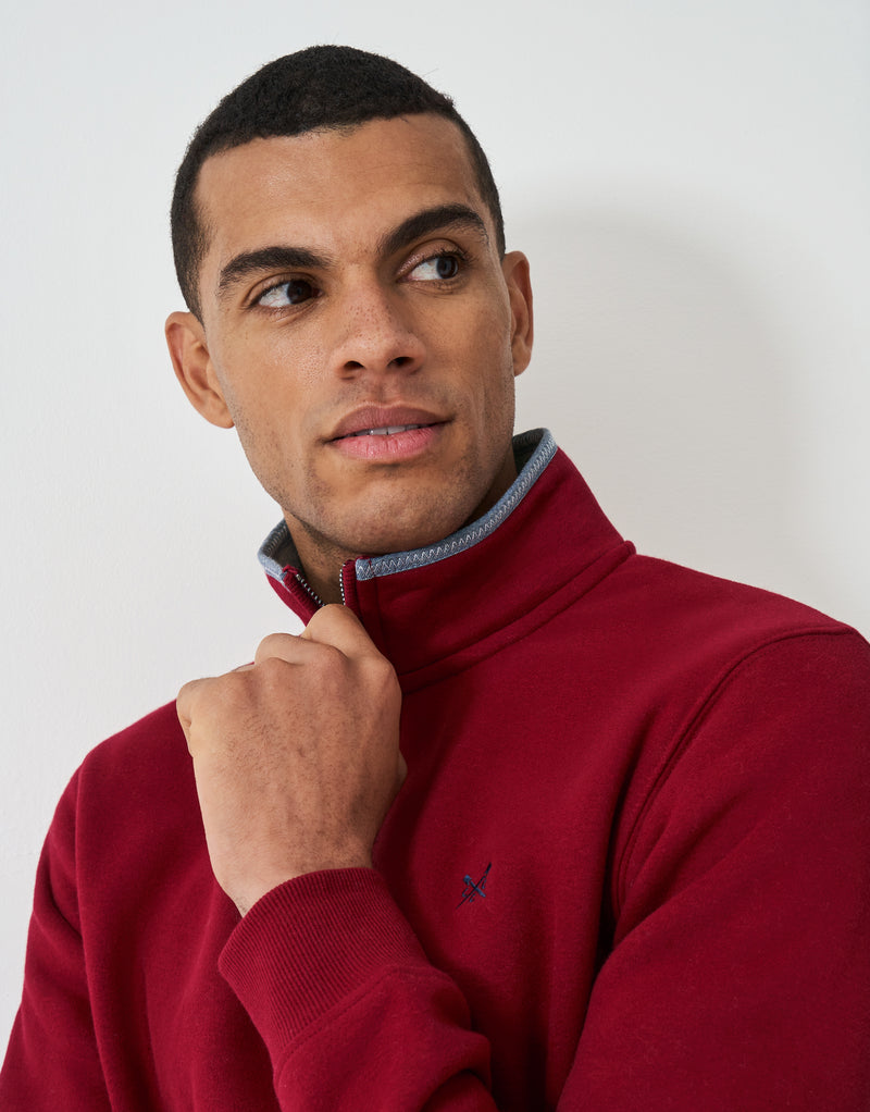 An image of the Crew Clothing Classic Half Zip Sweater