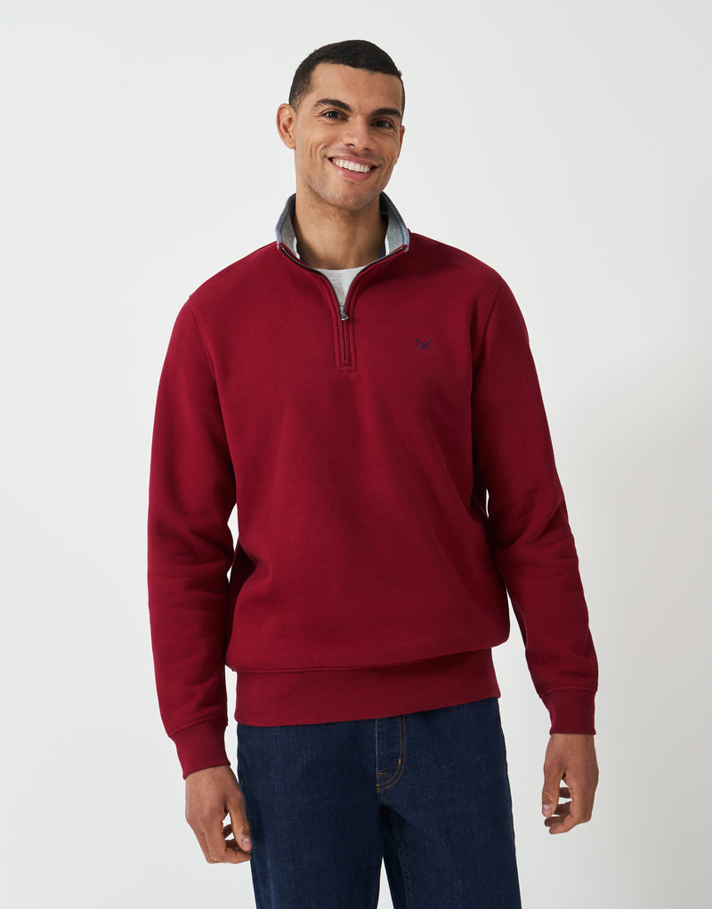 An image of the Crew Clothing Classic Half Zip Sweater