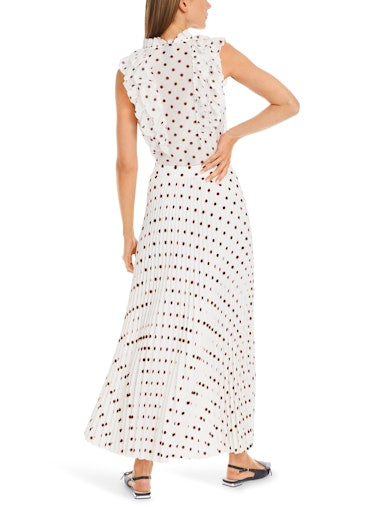 An image of the Marc Cain Maxi Pleated Skirt with Polka Dot Print