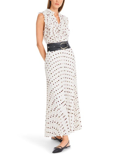 An image of the Marc Cain Maxi Pleated Skirt with Polka Dot Print