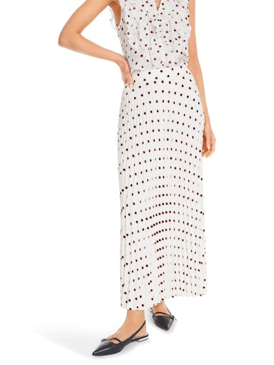 An image of the Marc Cain Maxi Pleated Skirt with Polka Dot Print