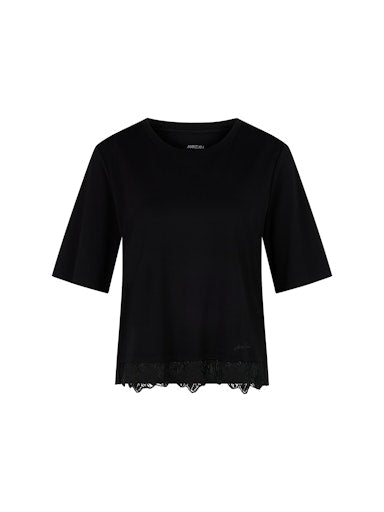 An image of the Marc Cain T-Shirt With Delicate Lace