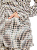 An image of the Marc Cain Houndstooth Blazer in Smoke.