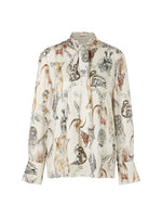 An image of the Marc Cain Animal Print Blouse in Smoke.