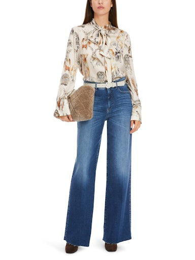 An image of the Marc Cain Animal Print Blouse in Smoke.