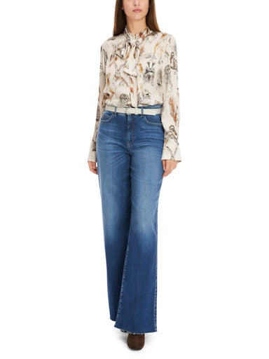 An image of the Marc Cain Animal Print Blouse in Smoke.