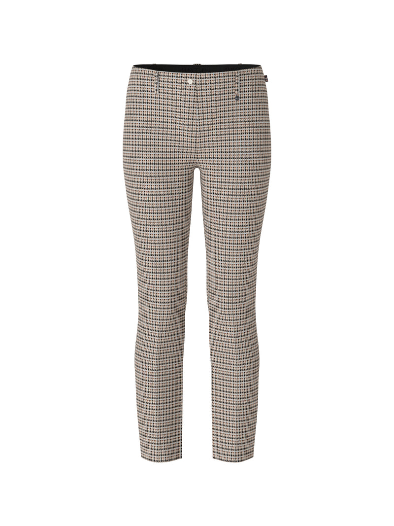 An image of the Marc Cain Houndstooth Trousers in Smoke.