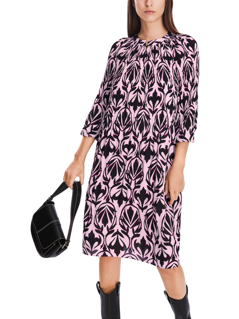 An image of the Marc Cain Patterned Dress in Bright Rose Tan.