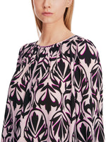 An image of the Marc Cain Patterned Blouse in Bright Rose Tan.