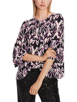 An image of the Marc Cain Patterned Blouse in Bright Rose Tan.