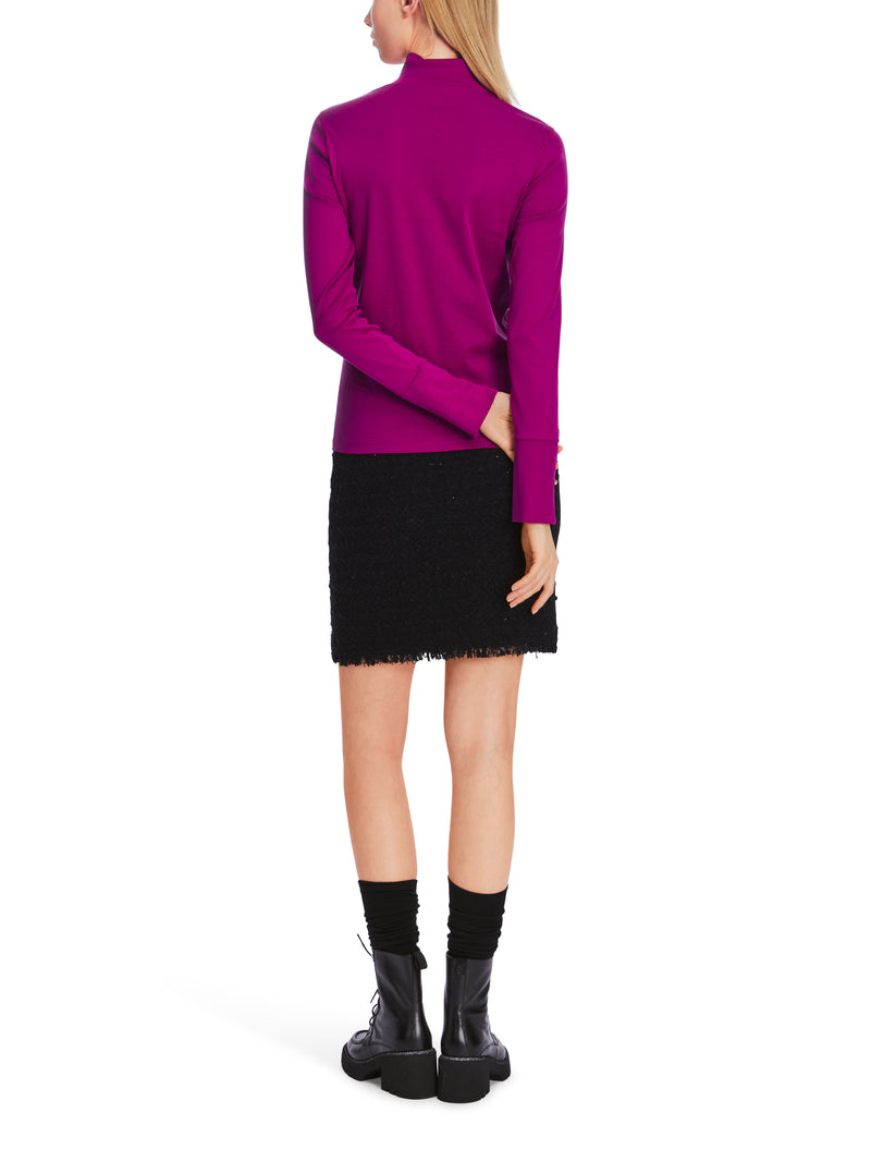 An image of the Marc Cain High Neck top in Alpine Rose.