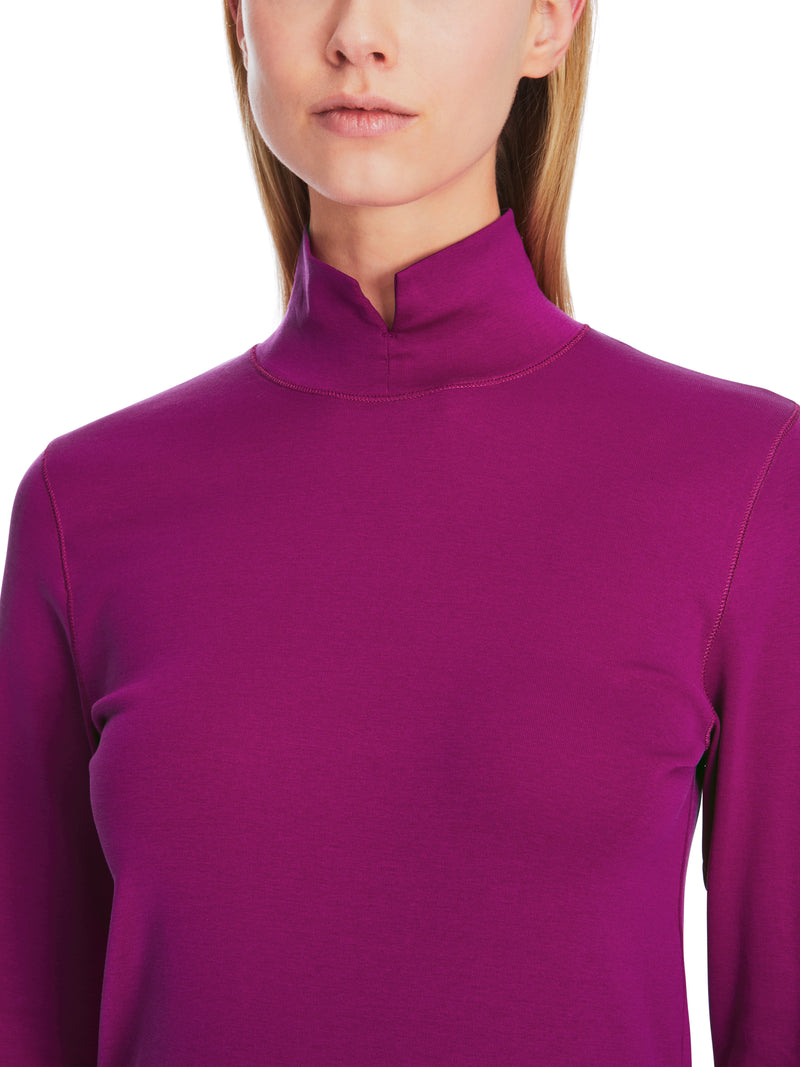 An image of the Marc Cain High Neck top in Alpine Rose.