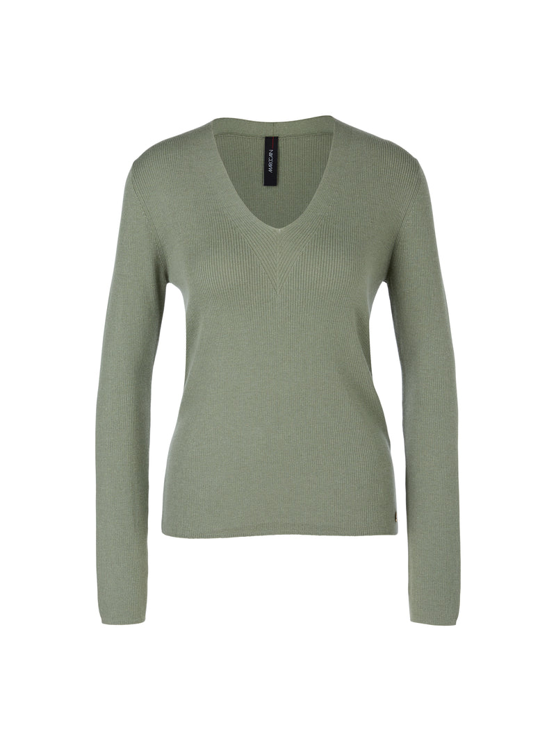 An image of the Marc Cain Rethink Together Sweater in Frozen Sage.