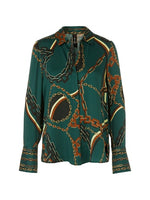 An image of the Marc Cain Blouse With Chain Detail in Soft Forest.