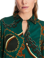 An image of the Marc Cain Blouse With Chain Detail in Soft Forest.