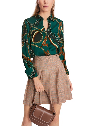 An image of the Marc Cain Blouse With Chain Detail in Soft Forest.