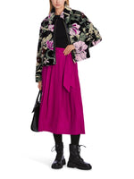 An image of the Marc Cain Floral Faux Fur Jacket in Black.