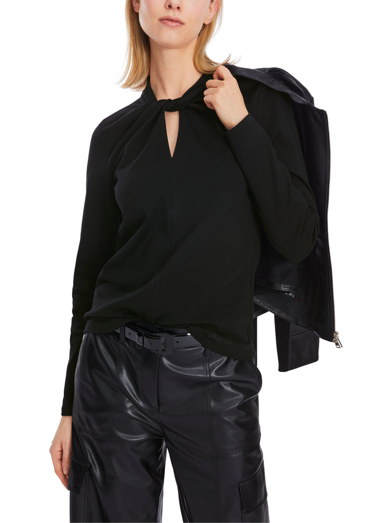 An image of the Marc Cain Cut-Out Detail Top in Black.