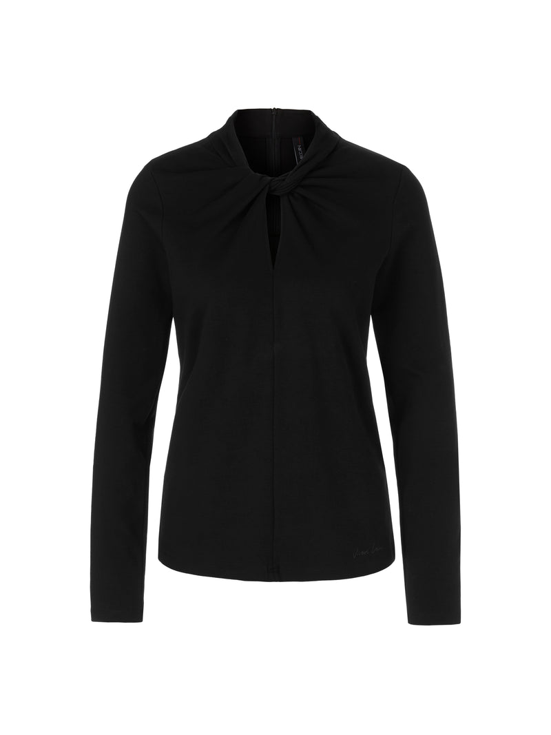 An image of the Marc Cain Cut-Out Detail Top in Black.