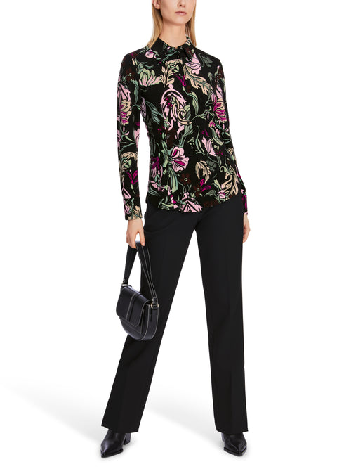 An image of the Marc Cain Floral Blouse in Black.